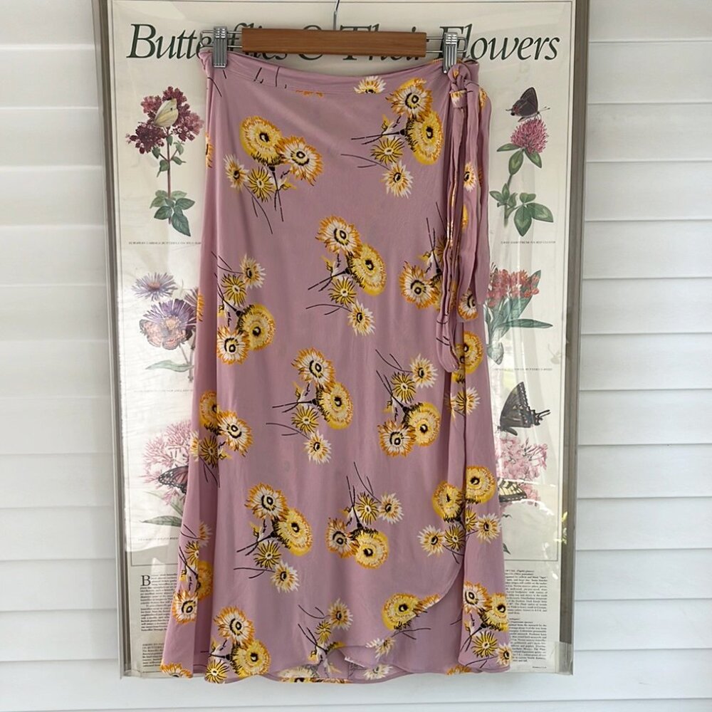 Madewell floral midi wrap skirt size 6
